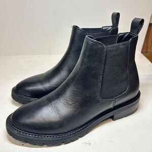 Steve Madden Womens 6 M Black Leather Leopold Ankle Booties DISPLAY KG0